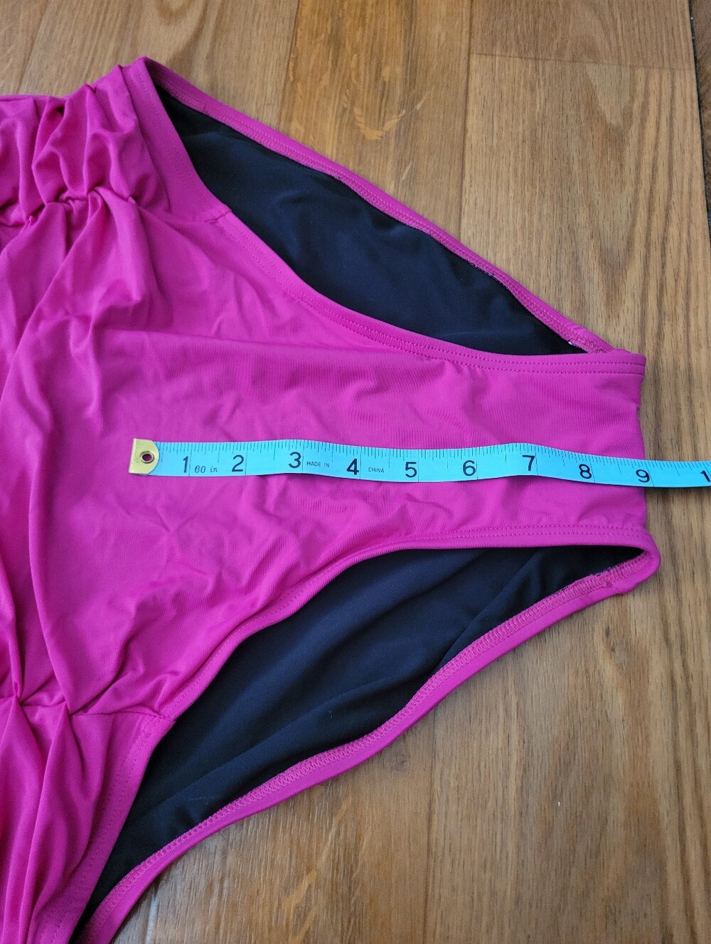 DKNY Hot Pink Liquid Pleated Bandeau Tummy Control One Piece Swimsuit Size 14 - Picture 15 of 15